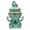 Sopera Porcelana base Peces 26 x 17 cm (Verde con dorado) 10 in